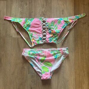 Lilly Pulitzer Pink and Green Bikini Bottom
